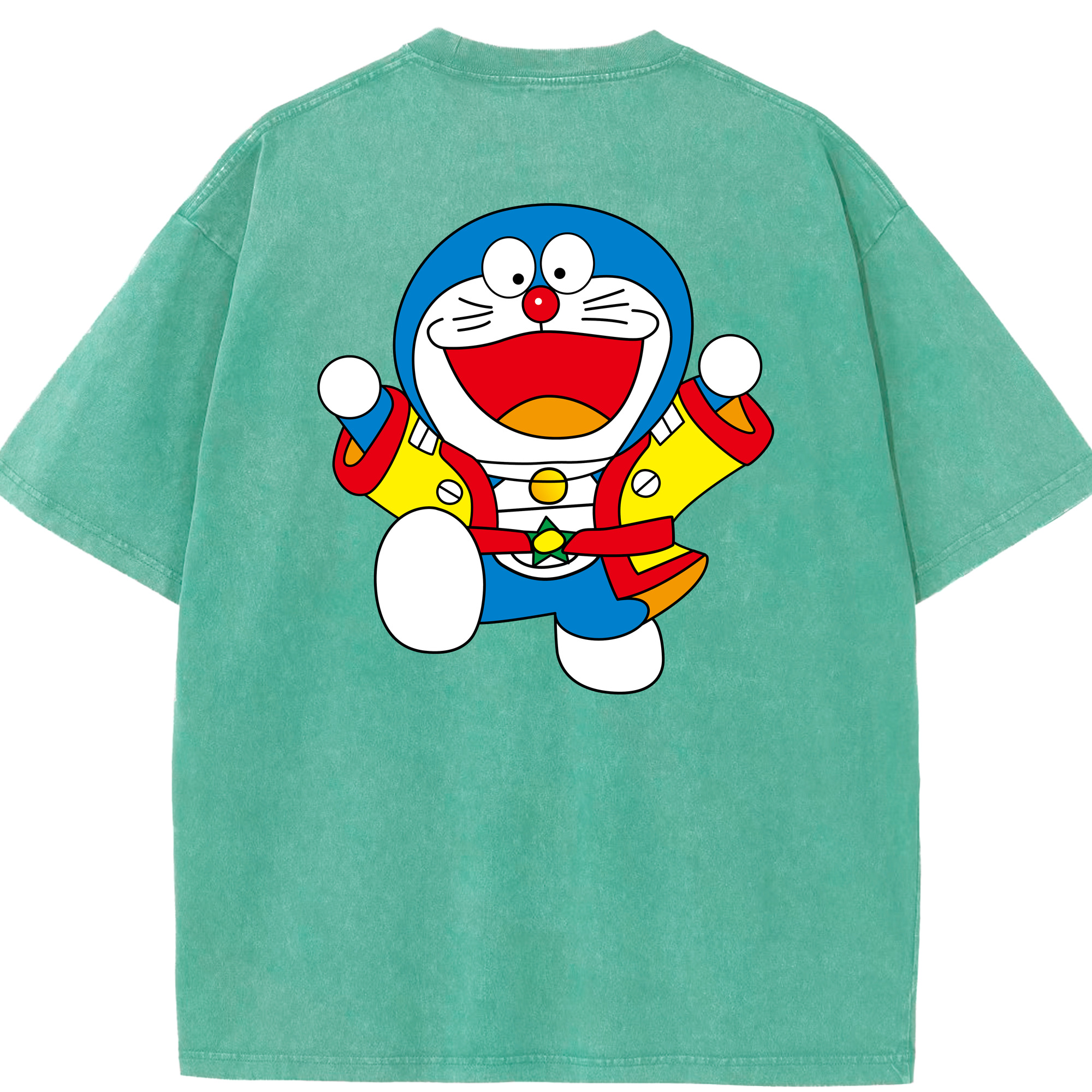 （画像用） ドラえもん Doraemon 綿100% ヴィンテージ風 半袖Tシャツ（背面プリント）
